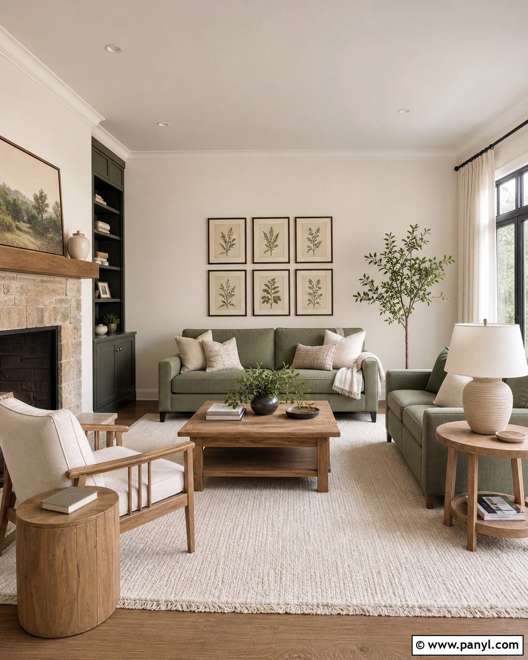 Ivory Living Room With Sage Green - 35 Ivory Wall Paint Ideas