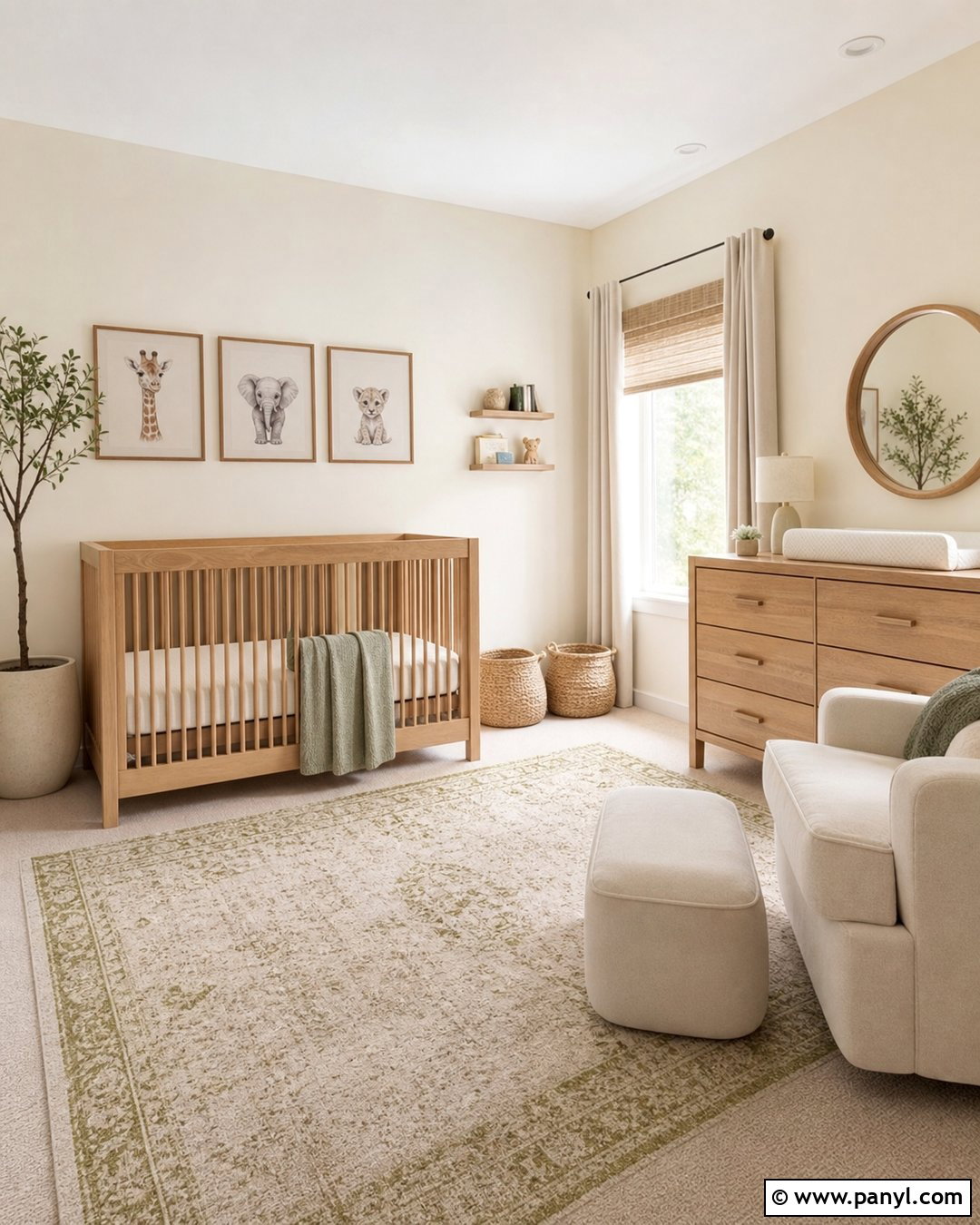 Ivory Nursery With Natural Wood - 35 Ivory Wall Paint Ideas