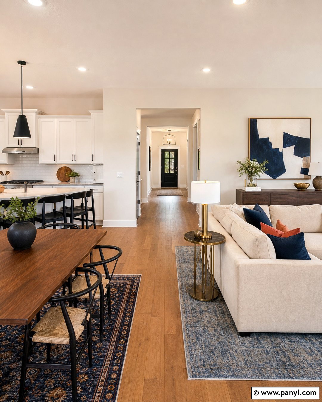 Ivory Open Concept Interior - 35 Ivory Wall Paint Ideas