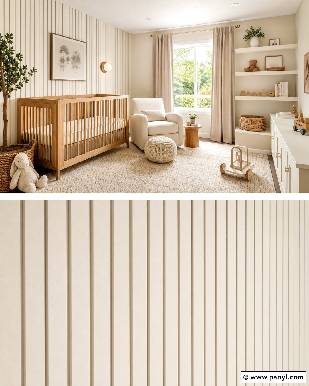 Ivory Slat Wall Nursery - 20 Neutral Color Slat Wall Ideas