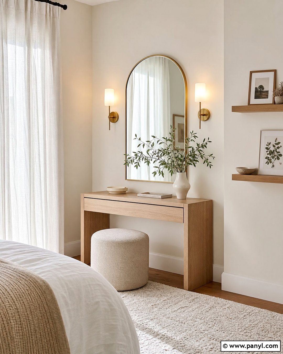 Ivory Wall Corner Bedroom Vanity - 20 Neutral Color Wall Corner Ideas