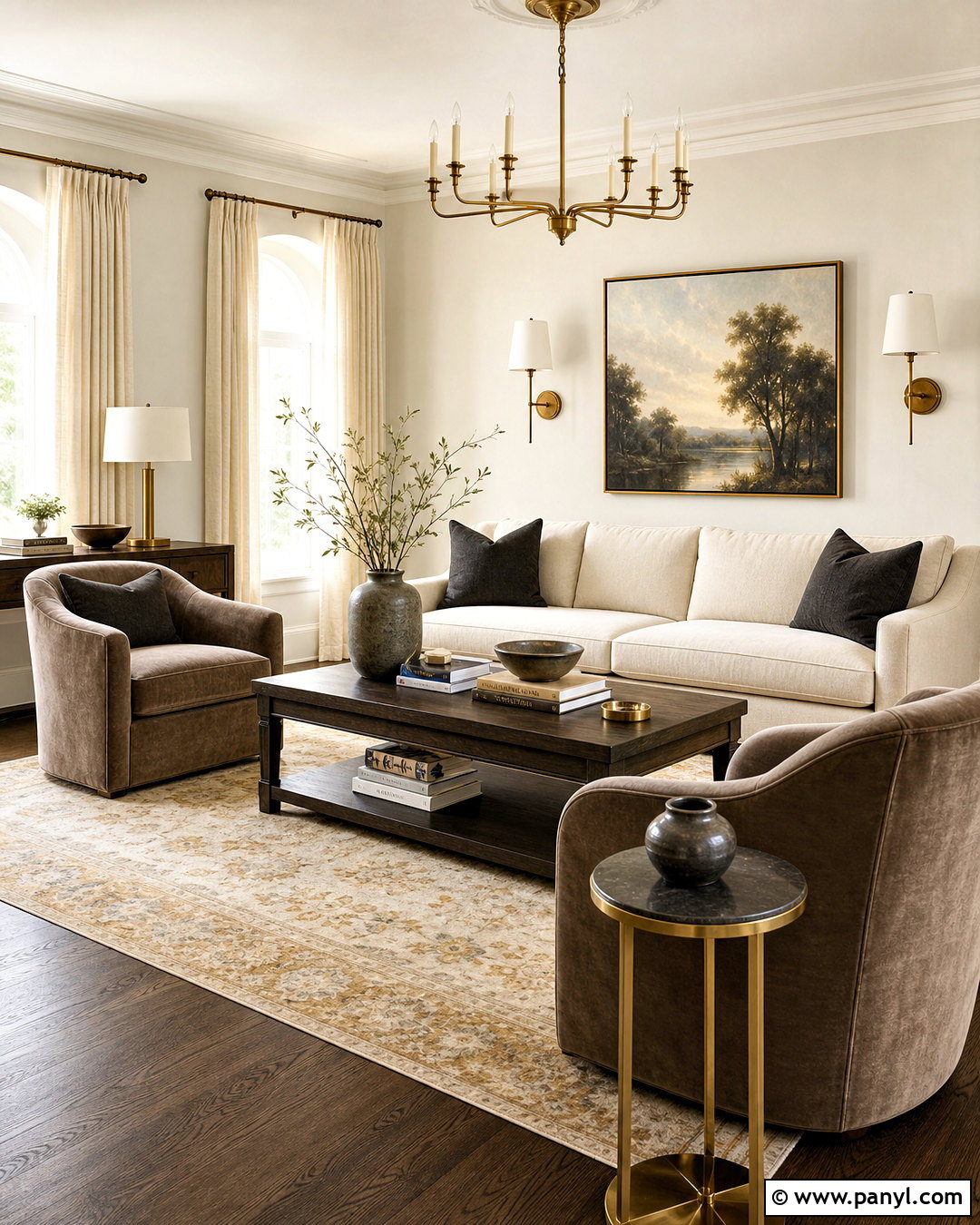 Ivory Walls With Brass Accents - 20 ivory color walls