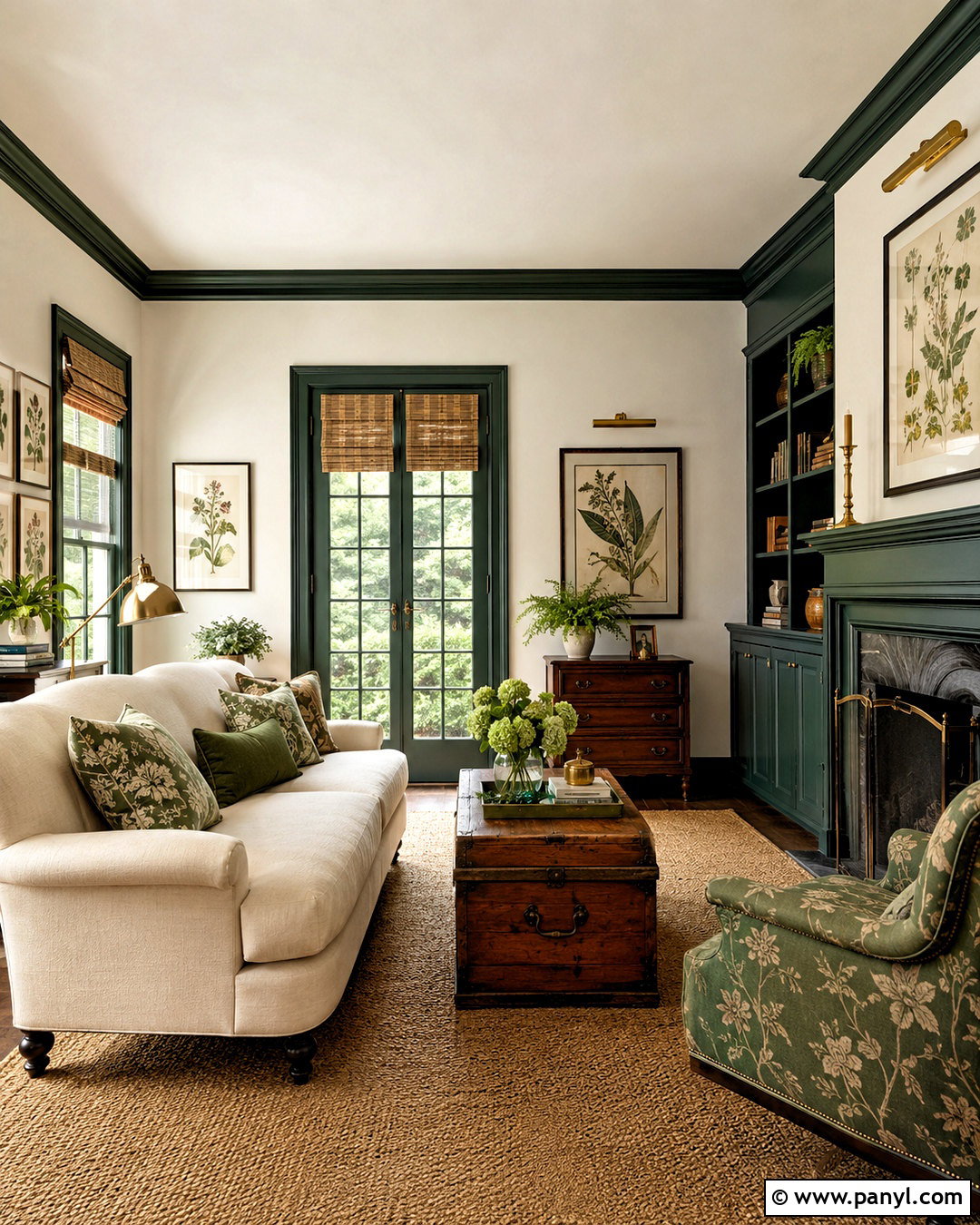 Ivory Walls With Forest Green Trim - 40 light walls darker trim ideas