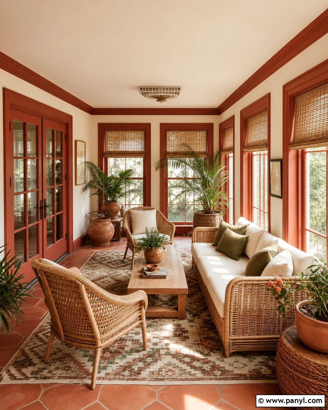 Ivory Walls With Rust Trim - 20 Light Walls Colored Trim Ideas