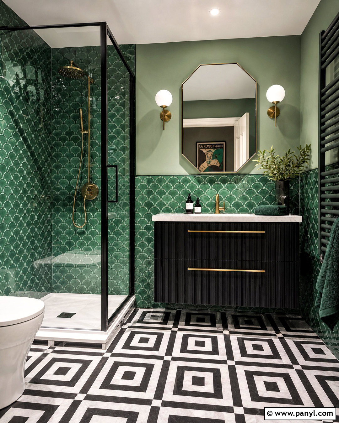 Jade Green Art Deco Bathroom - 20 jade green bathroom ideas