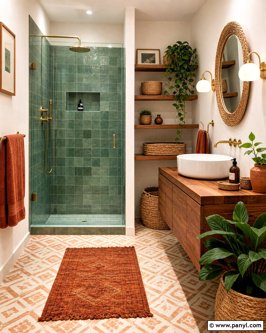 Jade Green Boho Bathroom - 20 jade green bathroom ideas
