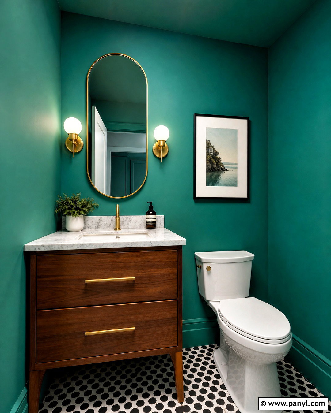Jade Green Powder Room - 20 green wall color ideas