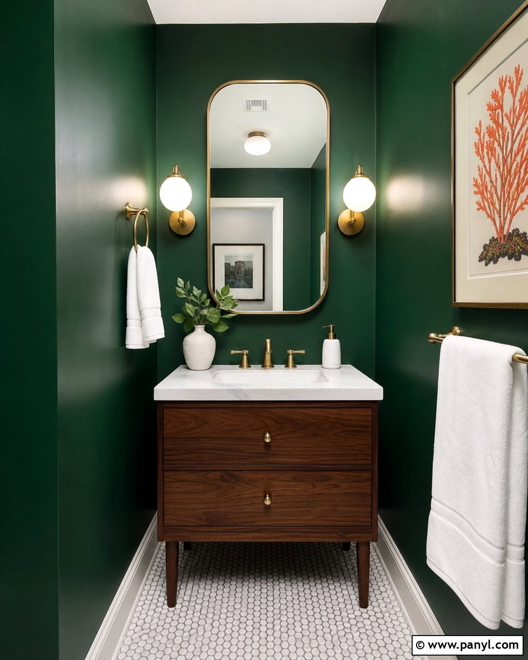 Jade Green Powder Room Walls - 30 green wall colors