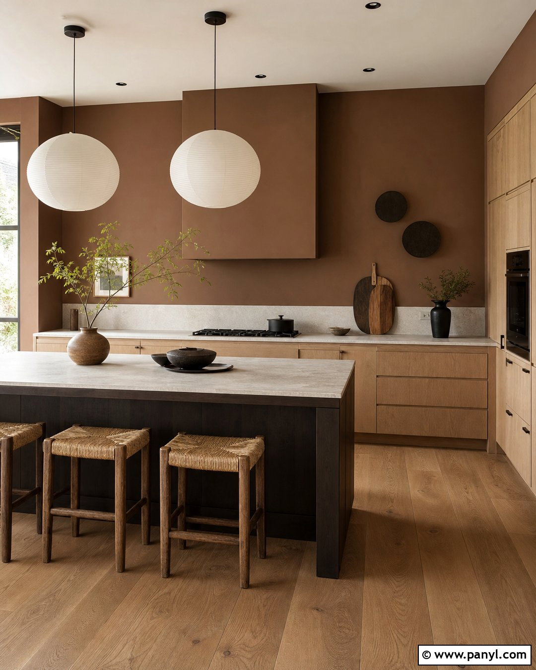 Japandi Brown Kitchen Walls - 35 Brown Kitchen Walls