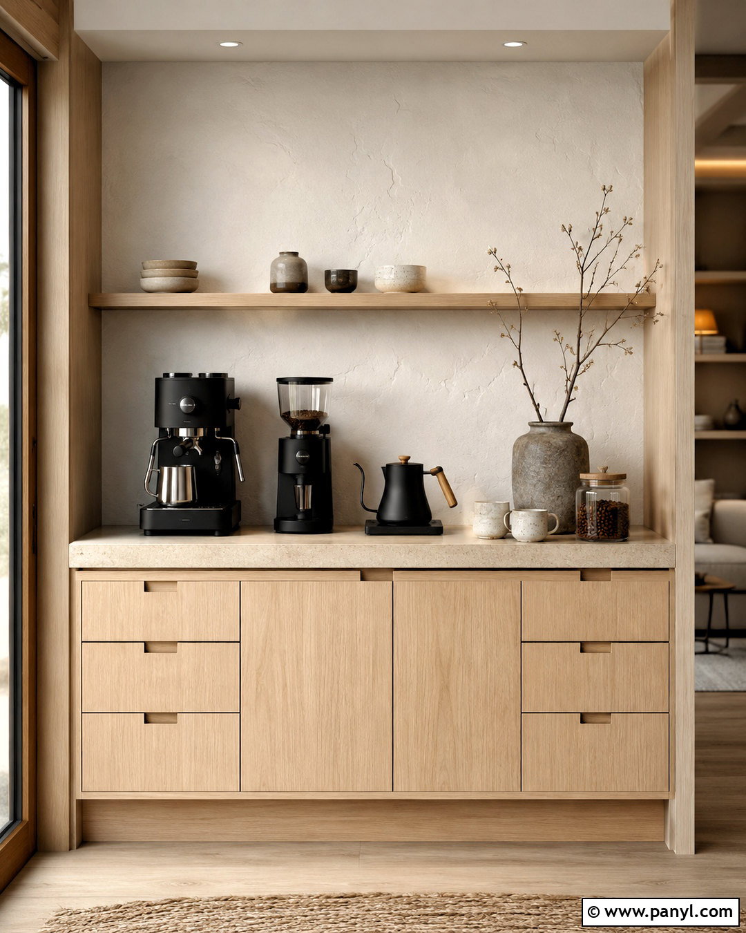 Japandi Coffee Bar - 20 modern coffee bar ideas
