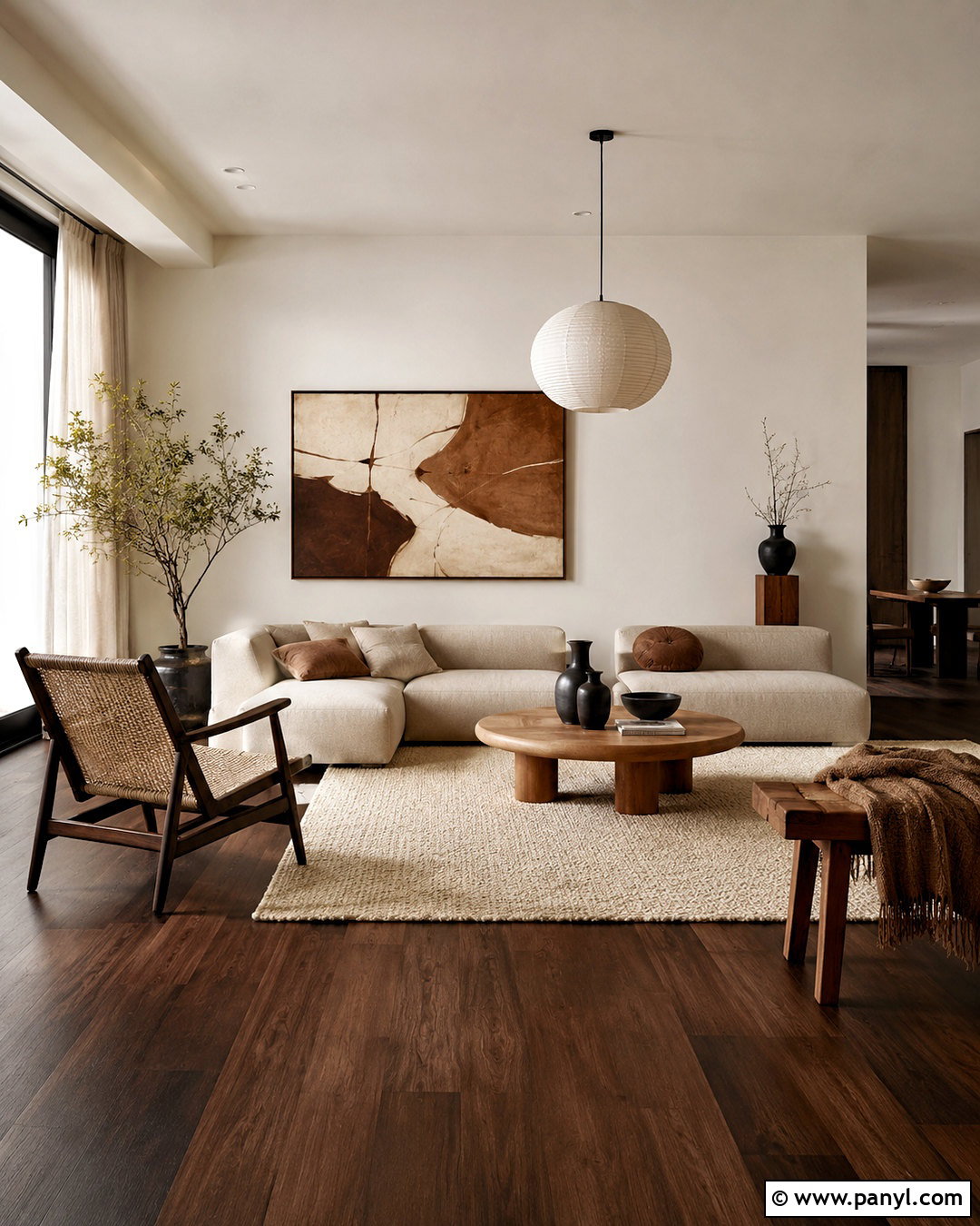 Japandi Dark Brown Floor Living Room - 20 dark brown floor living room ideas