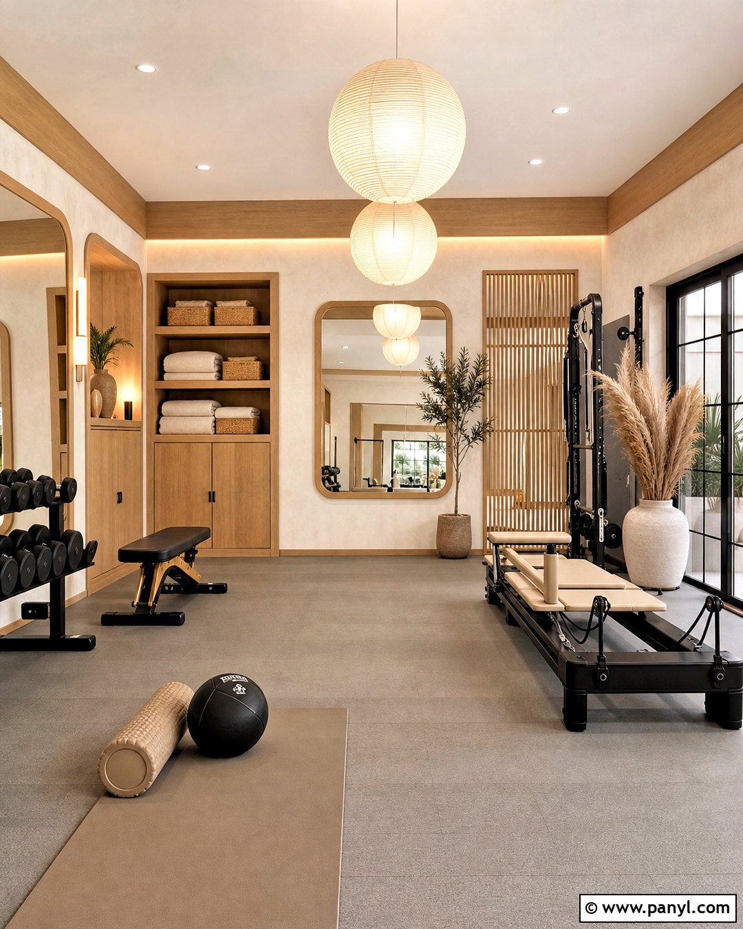 Japandi Fitness Studio Interior - 20 fitness studio design ideas