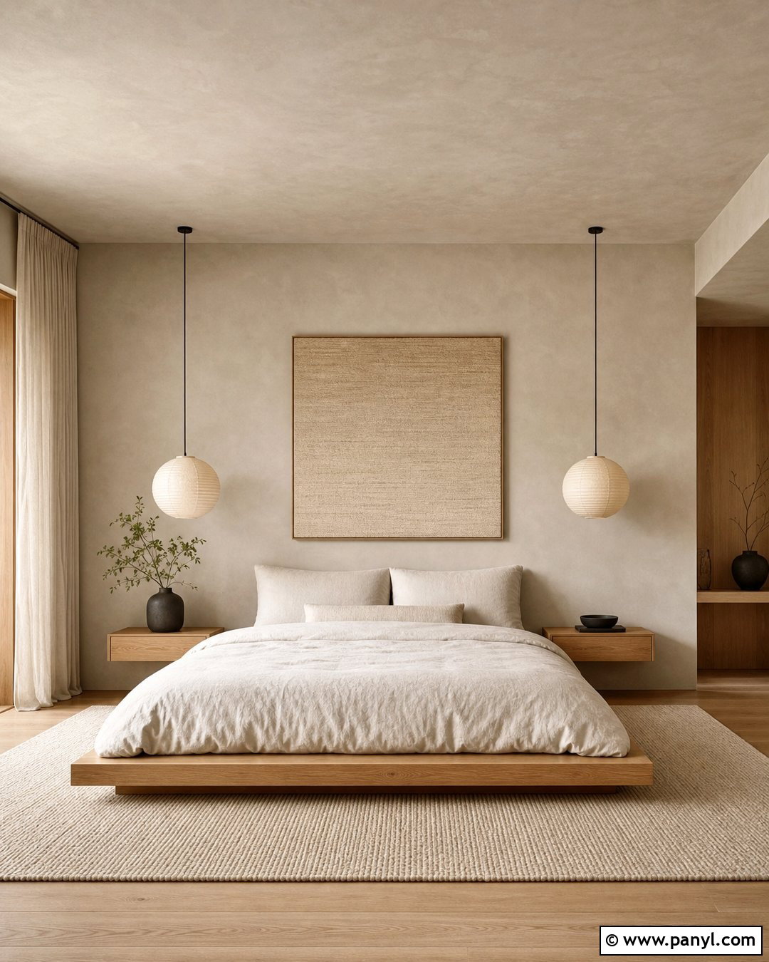 Japandi Limewash Bedroom - 25 Limewash Walls And Ceiling Ideas