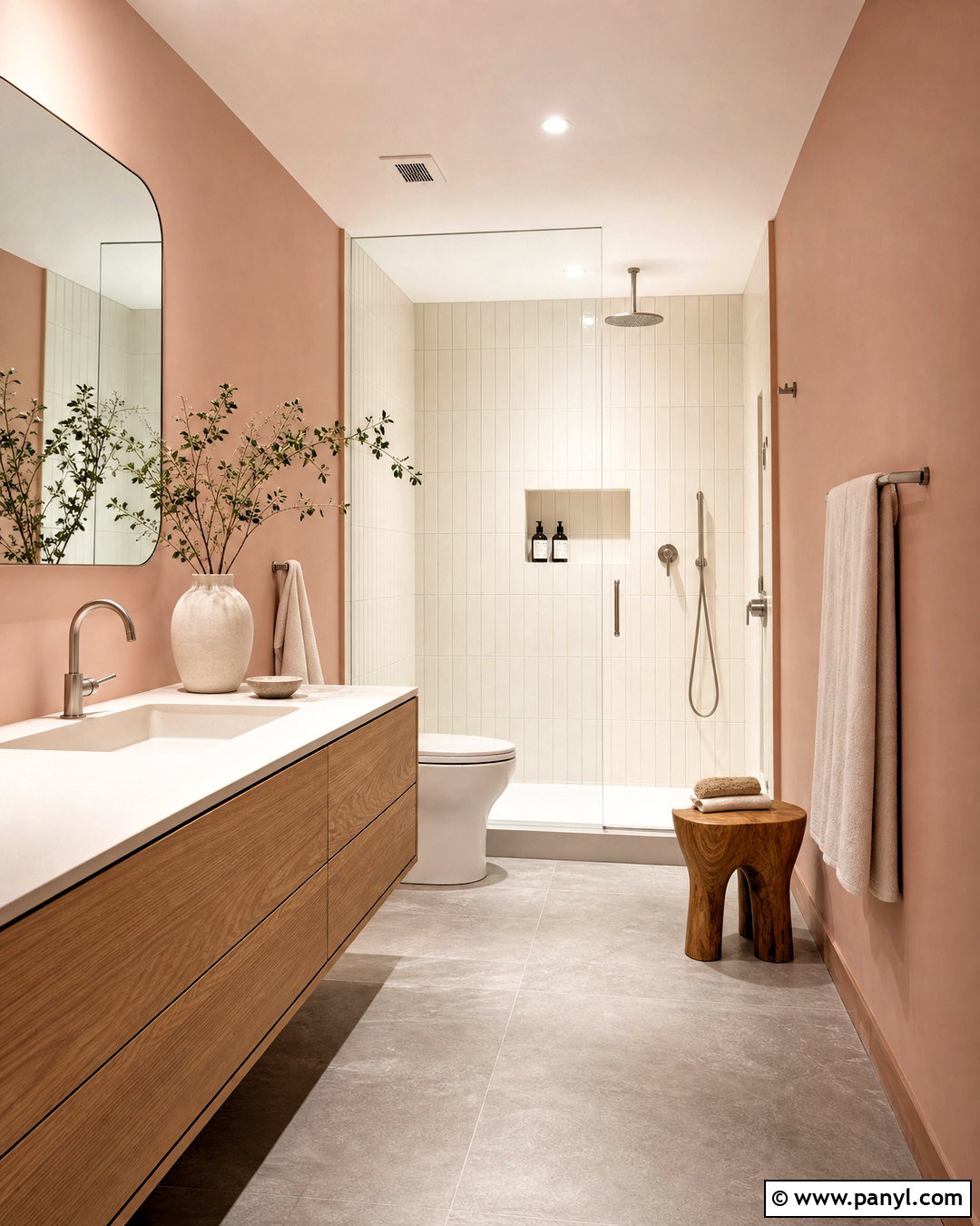Japandi Soft Pink Bathroom - 20 soft pink bathroom ideas