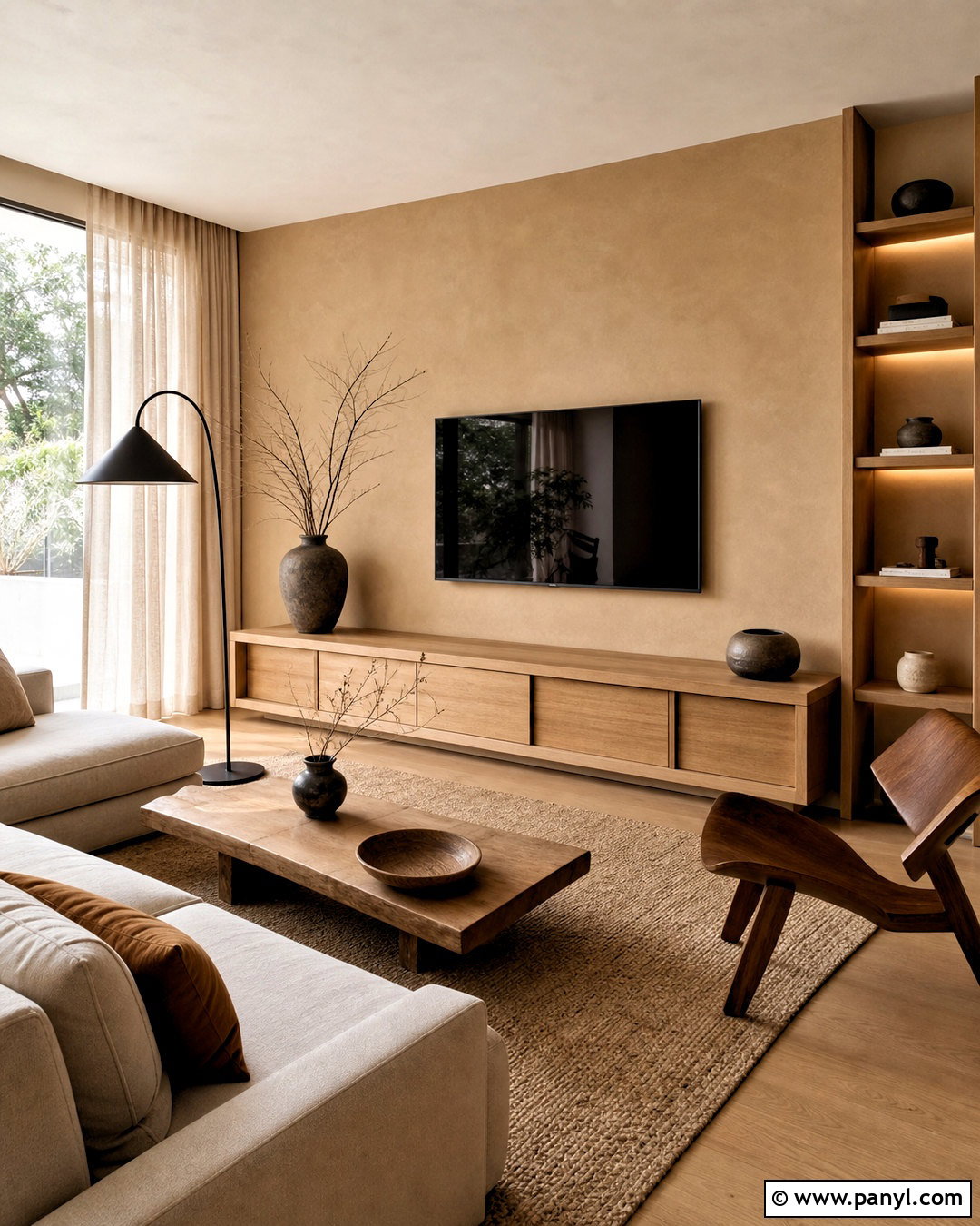 Japandi TV Wall - 20 tv decoration wall modern ideas