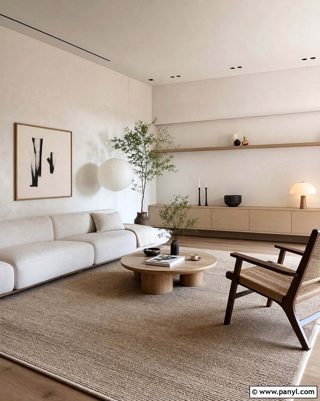Japandi White Wall Interior - 30 White Wall Interior Ideas