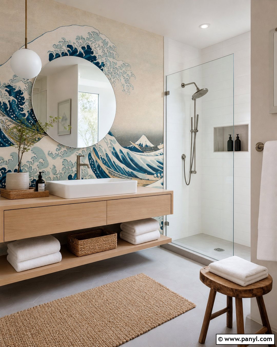 Japanese Wave Wallpaper Bathroom - 35 2019 Aesthetic Wallpaper ideas