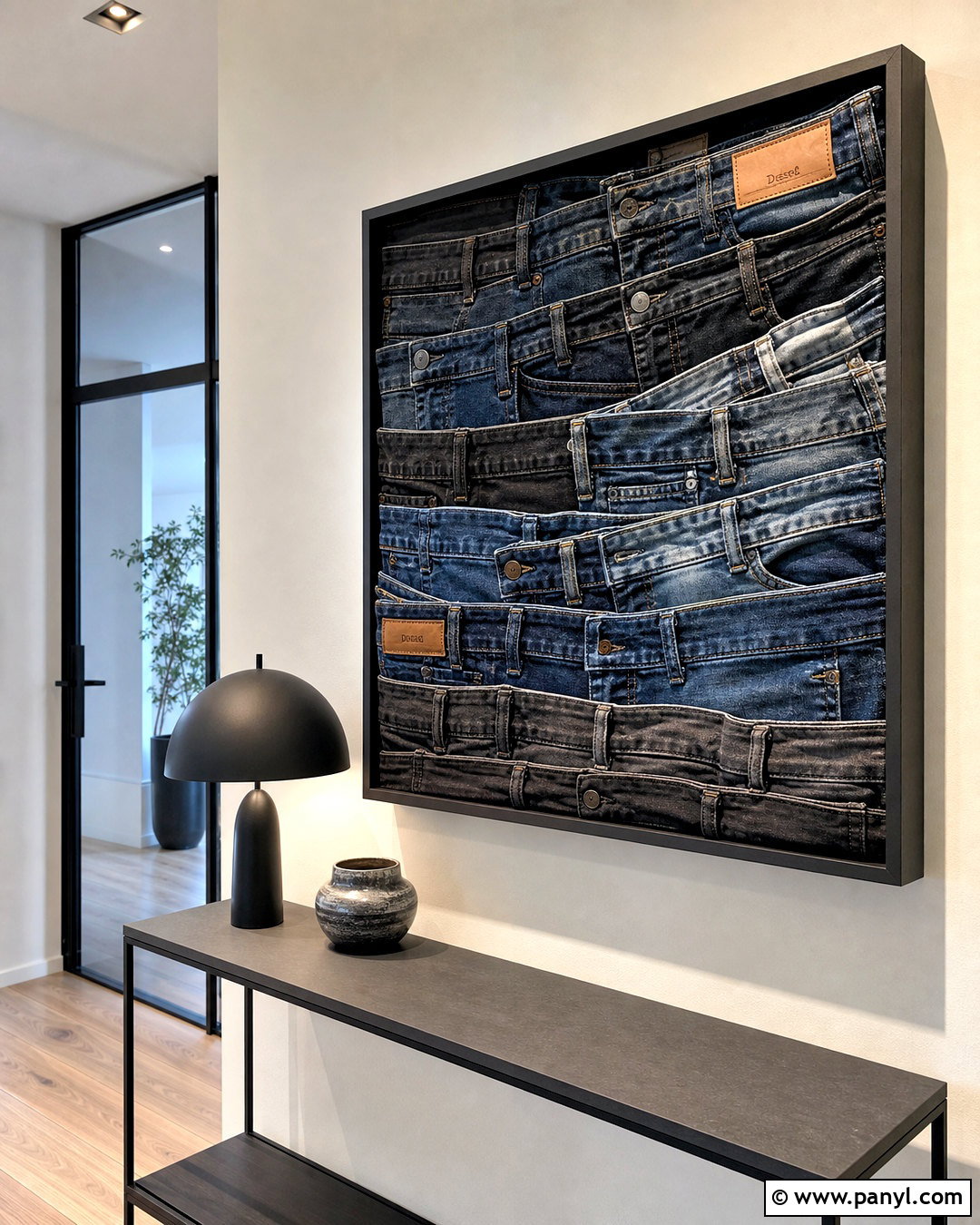 Jeans Waistband Wall Sculpture - 20 jeans wall ideas
