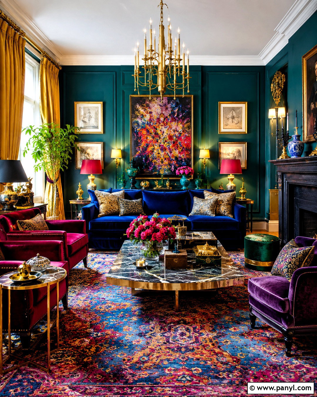 Jewel Tone Maximalist Living Room - 20 maximalist interior living room ideas