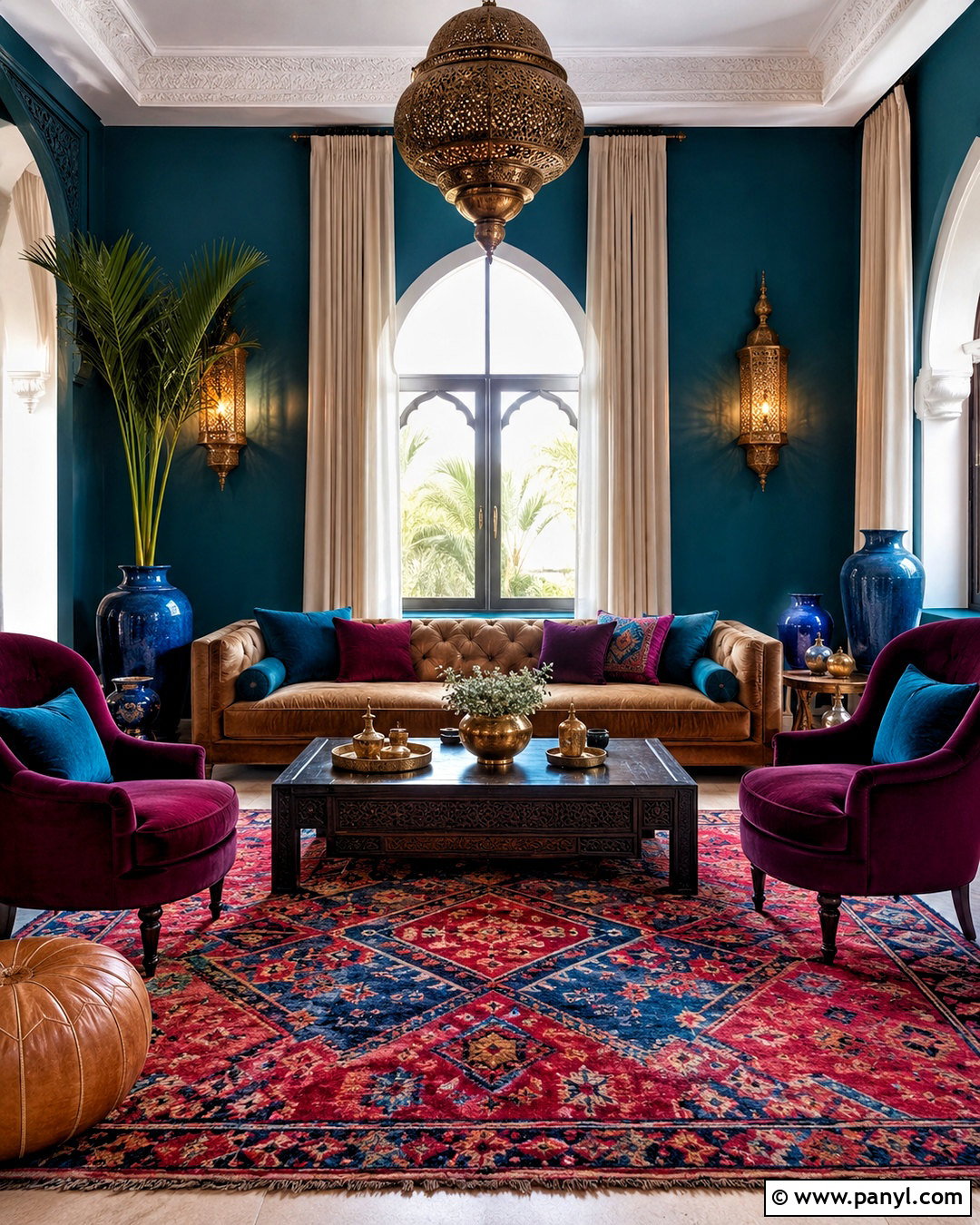 Jewel Tone Moroccan Living Room - 20 morroco interior design ideas