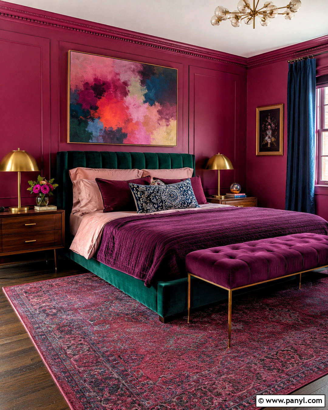 Jewel Tone Pink Bedroom - 20 moody pink bedroom ideas