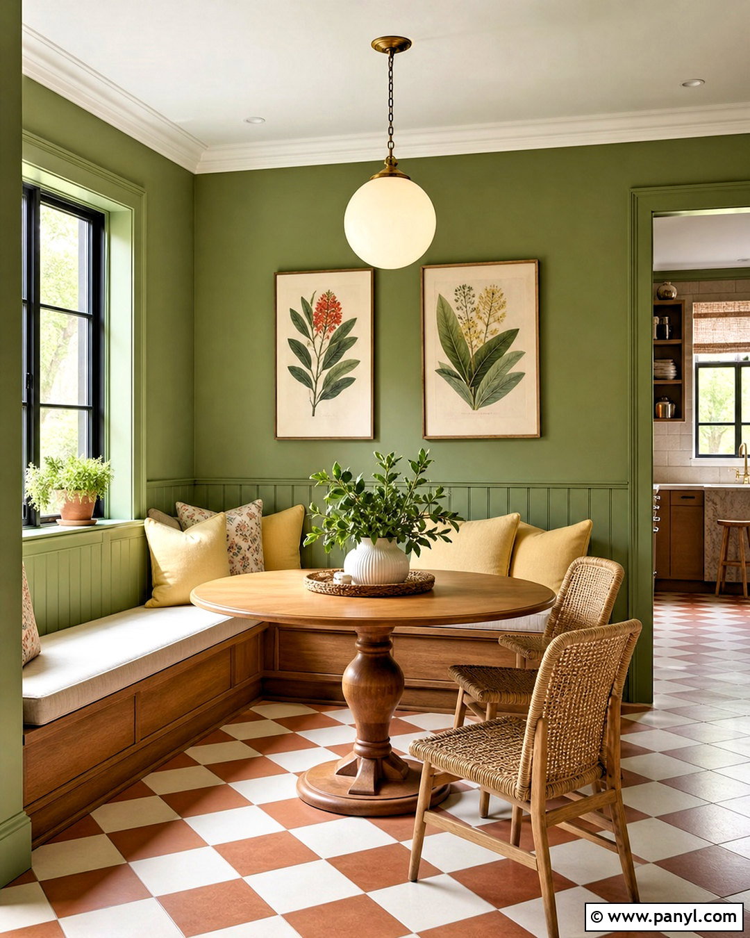 Jotun Green Tea Breakfast Nook - 20 jotun color palette ideas