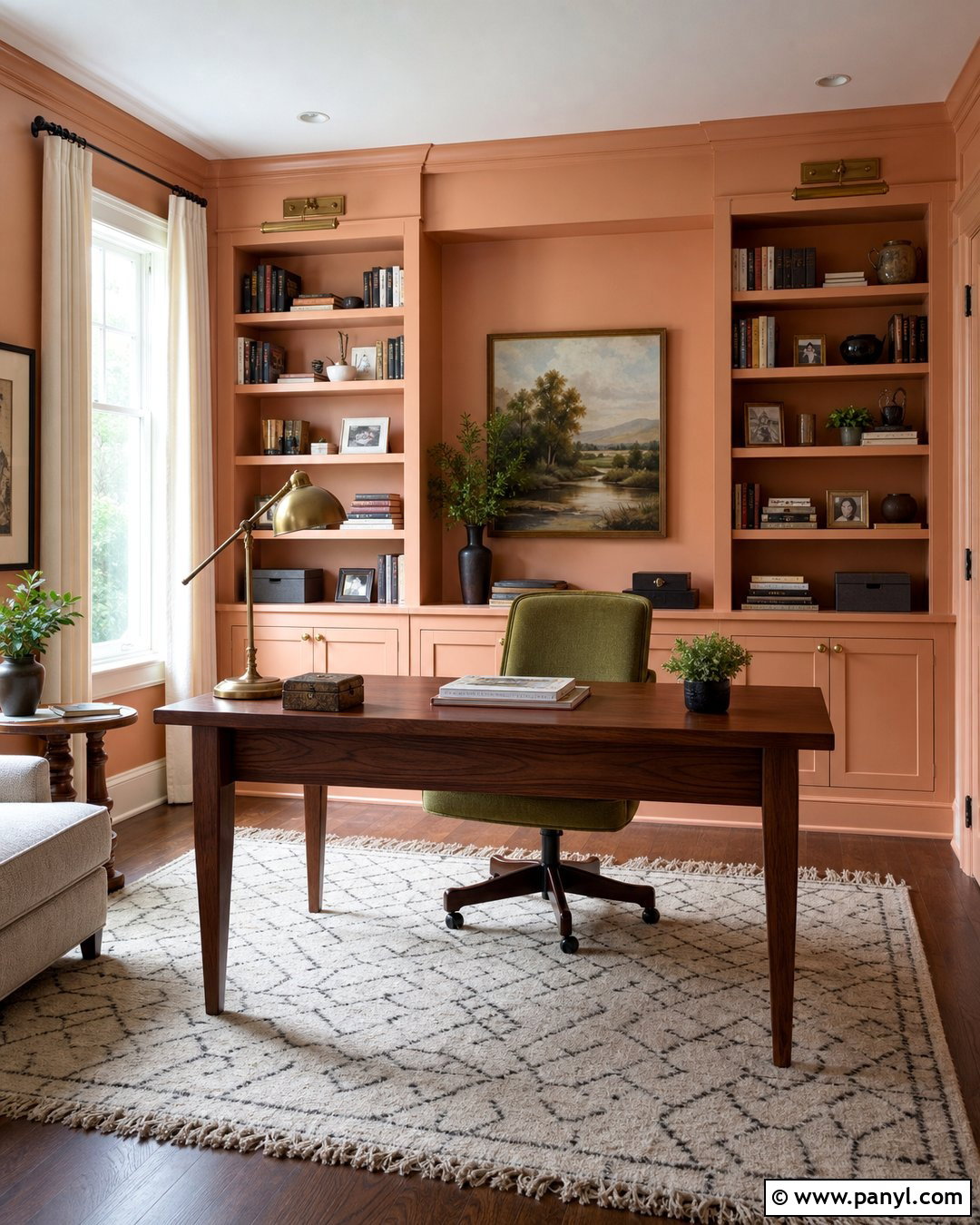 Jumel Peachtone HC-54 Home Office - 20 Peach Benjamin Moore Wall Colors