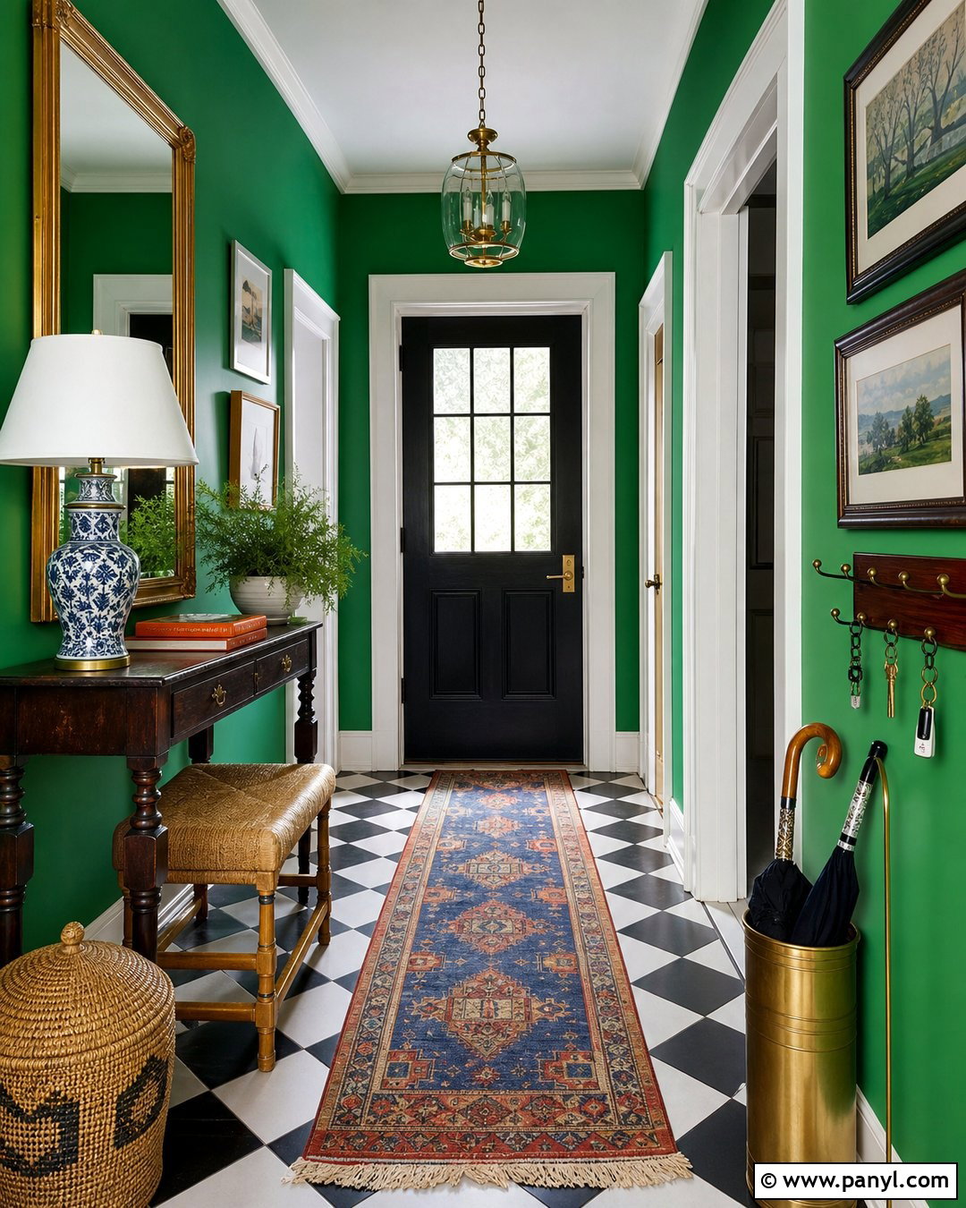 Kelly Green Entryway Walls - 50 green walls