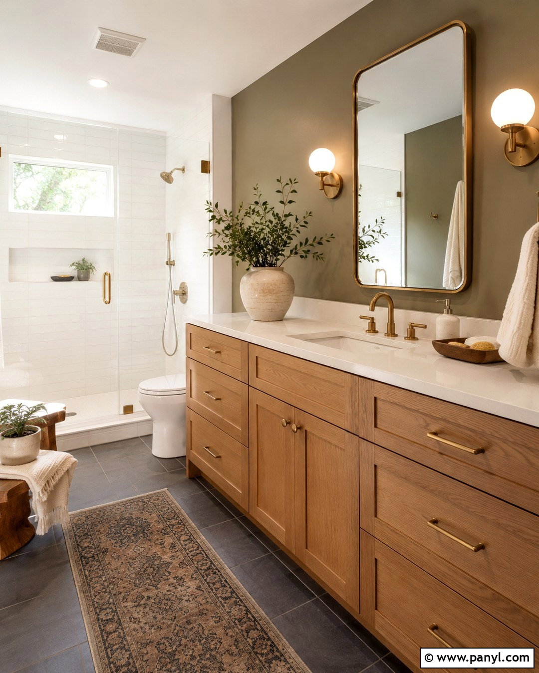 Khaki Accent Wall Bathroom - 20 Khaki Accent Wall Ideas