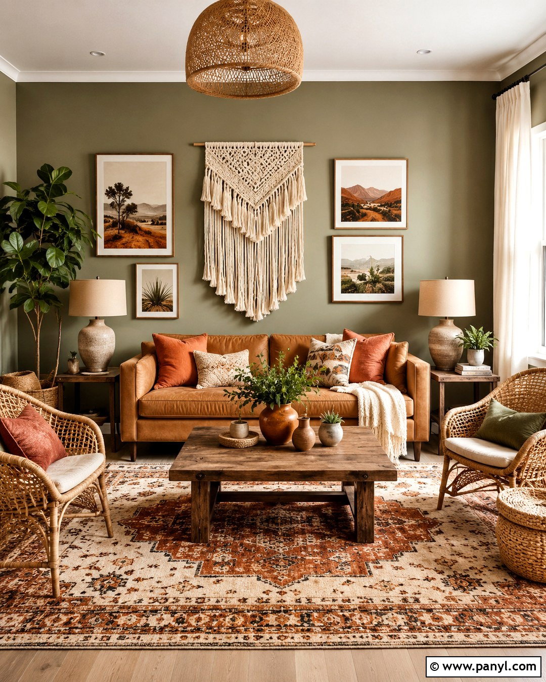 Khaki Accent Wall With Terracotta - 20 Khaki Accent Wall Ideas