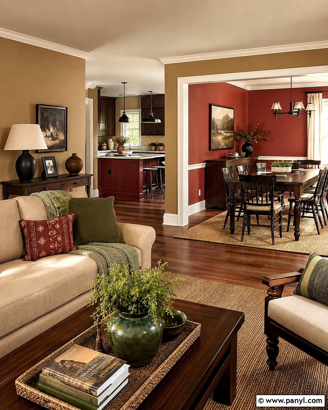 Khaki And Deep Red Paint Color Scheme - 20 paint color schemes for home ideas