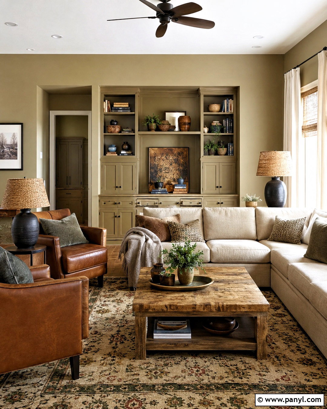 Khaki Family Room Walls - 20 Warm Earthy Tone Walls