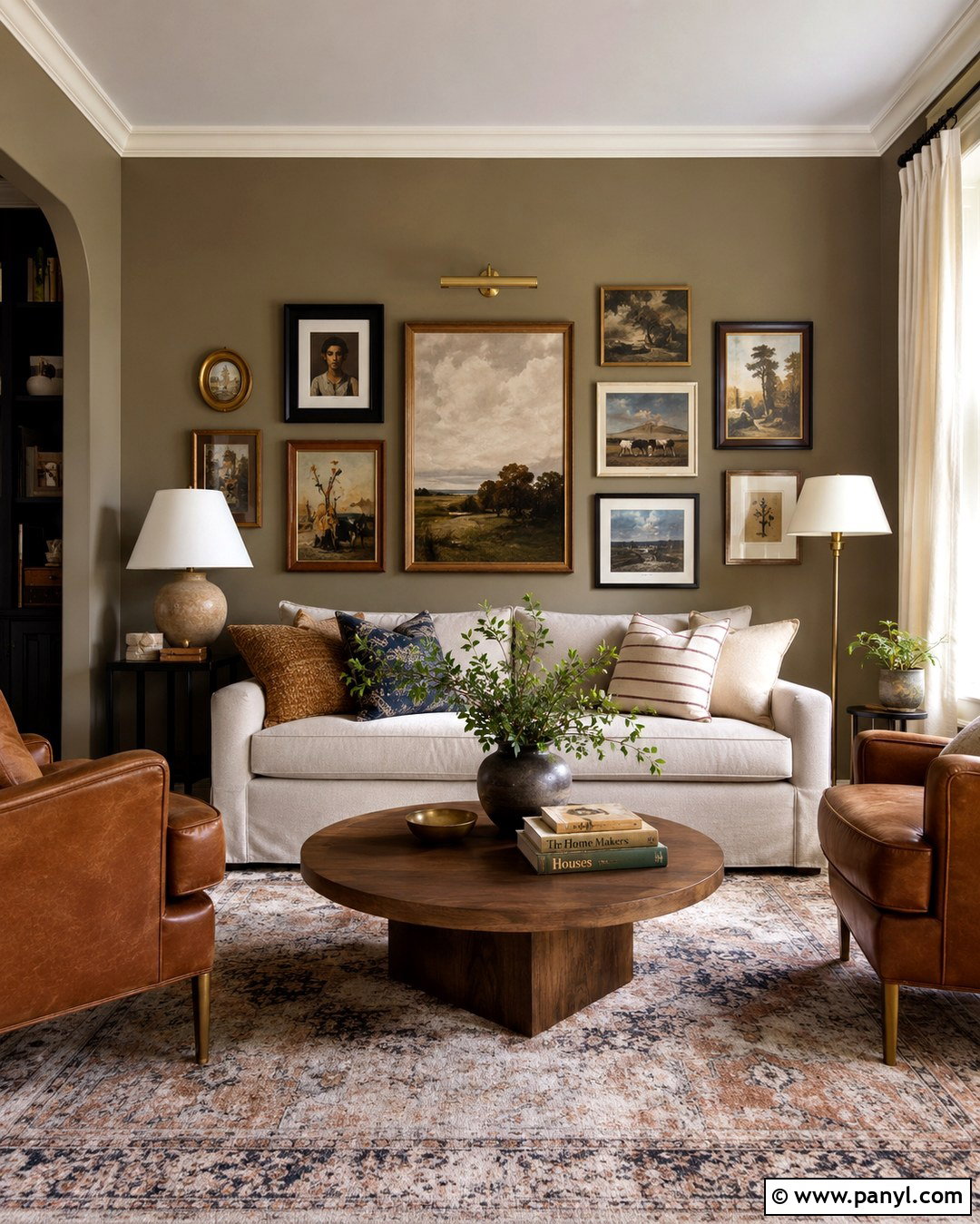 Khaki Gallery Wall Accent Wall - 20 Khaki Accent Wall Ideas