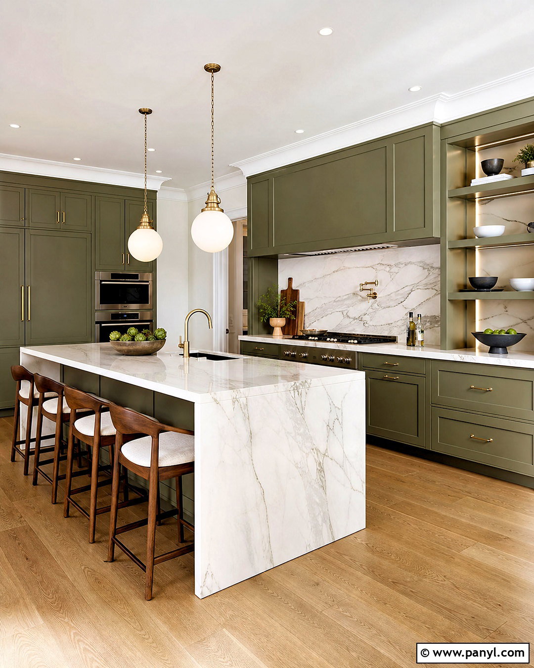 Khaki Kitchen With Marble - 20 khaki kitchen ideas