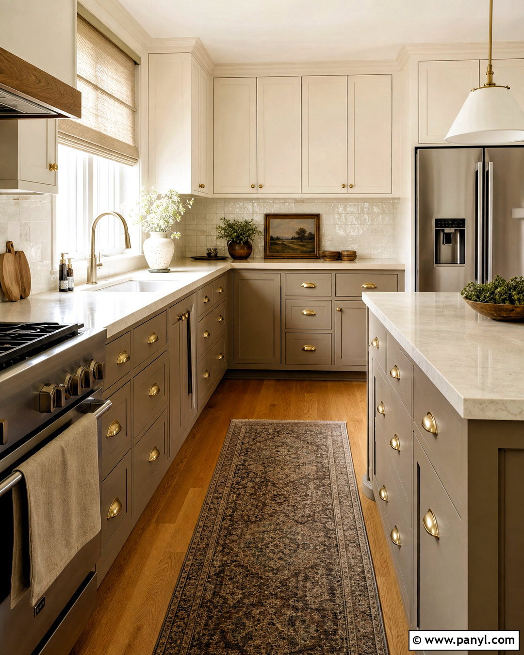 Khaki Kitchen With Zellige Tile - 20 khaki kitchen ideas