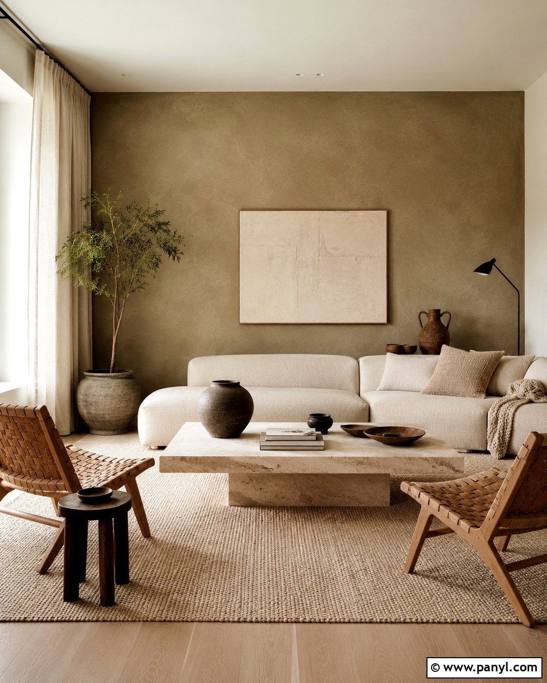 Khaki Limewash Accent Wall - 20 Khaki Accent Wall Ideas