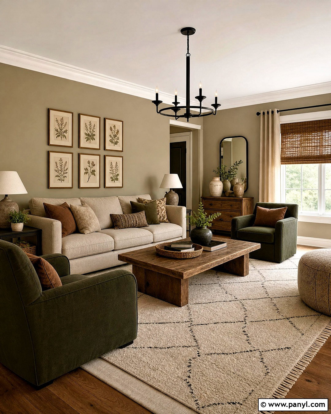 Khaki Living Room - 20 neutral living room paint color ideas