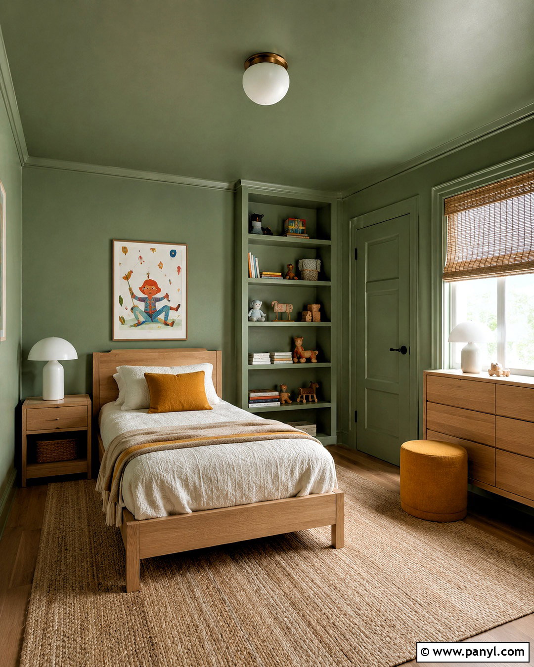 Kids Bedroom Color Drenched Wall - 20 kids bedroom wall painting ideas