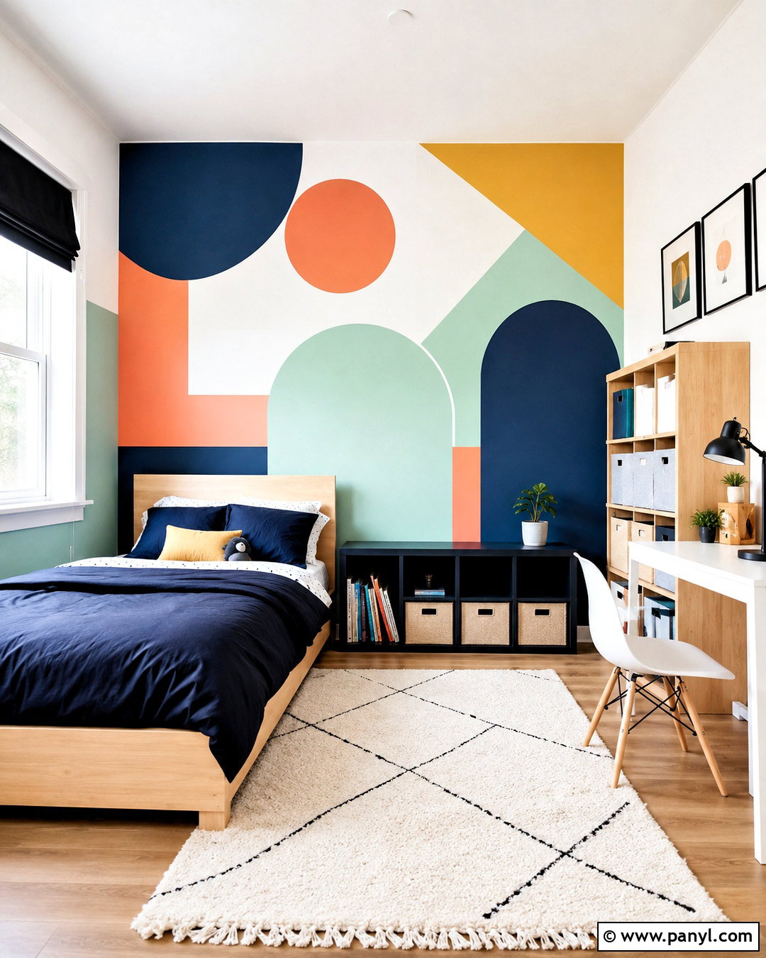 Kids Bedroom Geometric Wall - 20 kids bedroom wall painting ideas