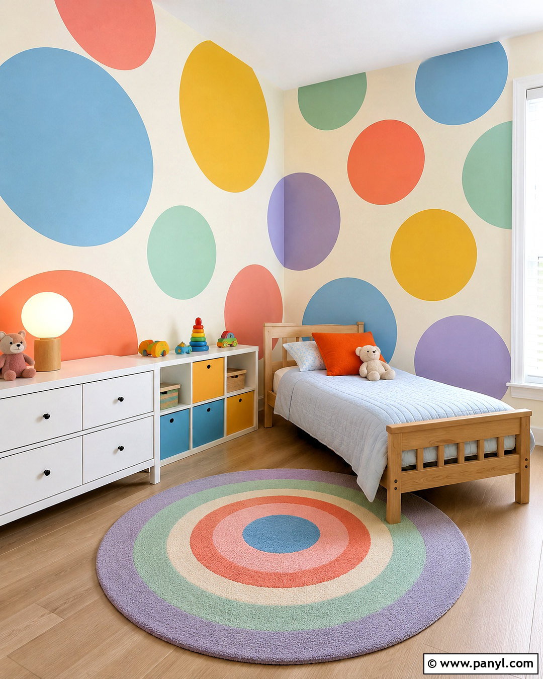 Kids Bedroom Polka Dot Wall - 20 kids bedroom wall painting ideas