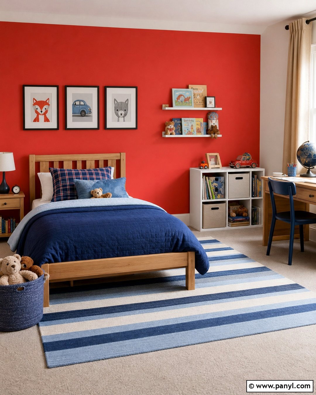 Kids Bedroom Red Feature Wall - 35 red feature wall ideas
