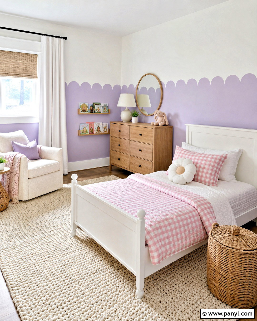 Kids Bedroom Scalloped Wall - 20 kids bedroom wall painting ideas