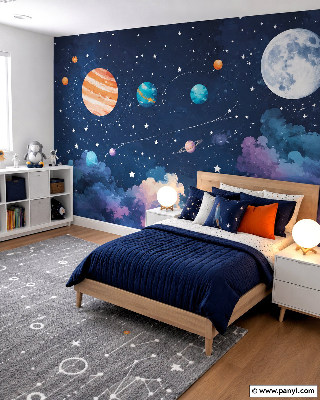 Kids Bedroom Space Wall - 20 kids bedroom wall painting ideas