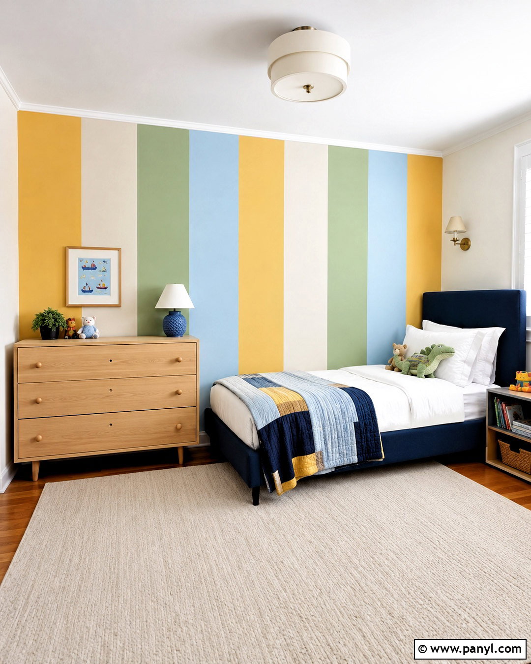 Kids Bedroom Striped Wall - 20 kids bedroom wall painting ideas