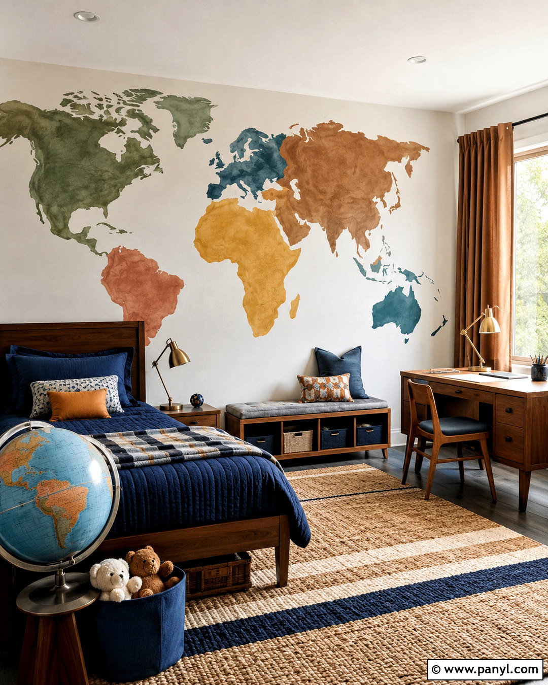 Kids Bedroom World Map Wall - 20 kids bedroom wall painting ideas