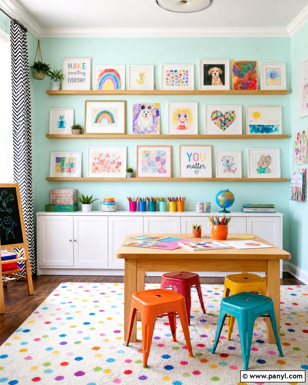 Kids Playroom Art Display Wall - 20 kids playroom wall ideas
