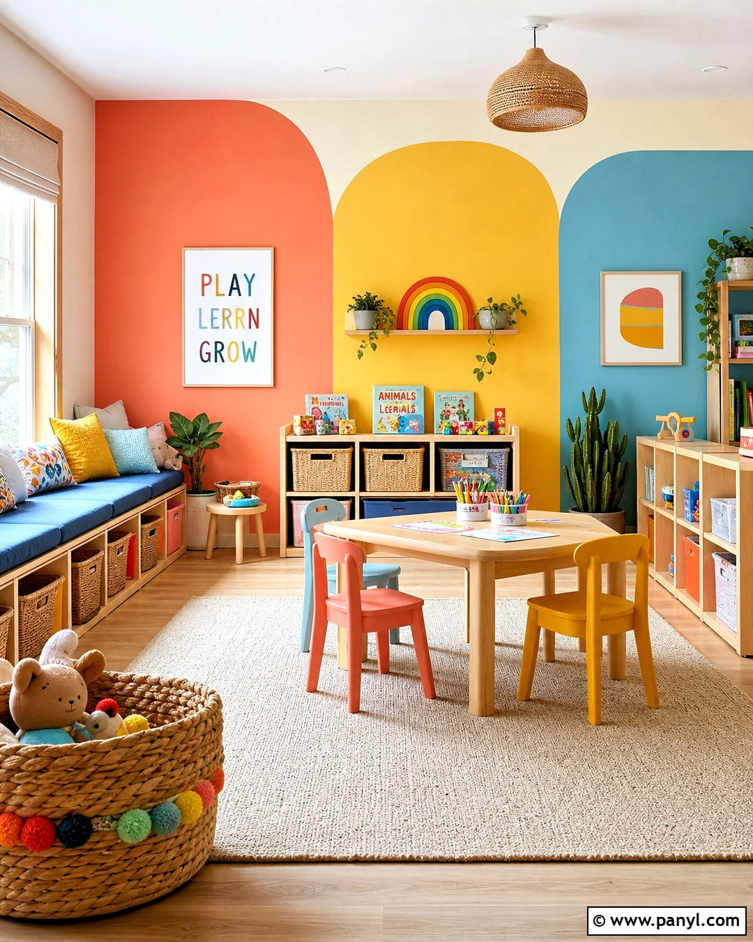 Kids Playroom Color Block Wall - 20 kids playroom wall ideas