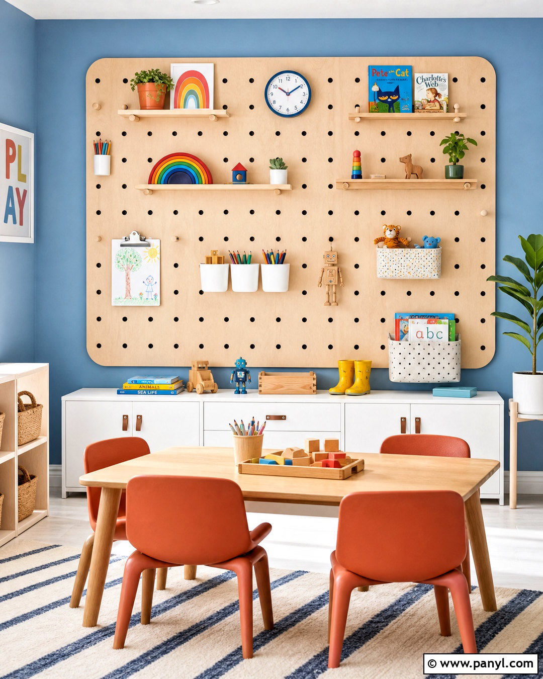 Kids Playroom Pegboard Wall - 20 kids playroom wall ideas