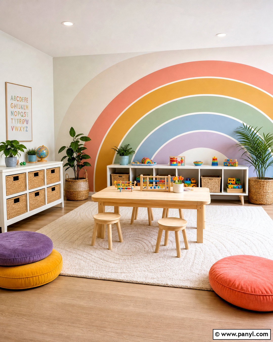 Kids Playroom Rainbow Wall - 20 kids playroom wall ideas