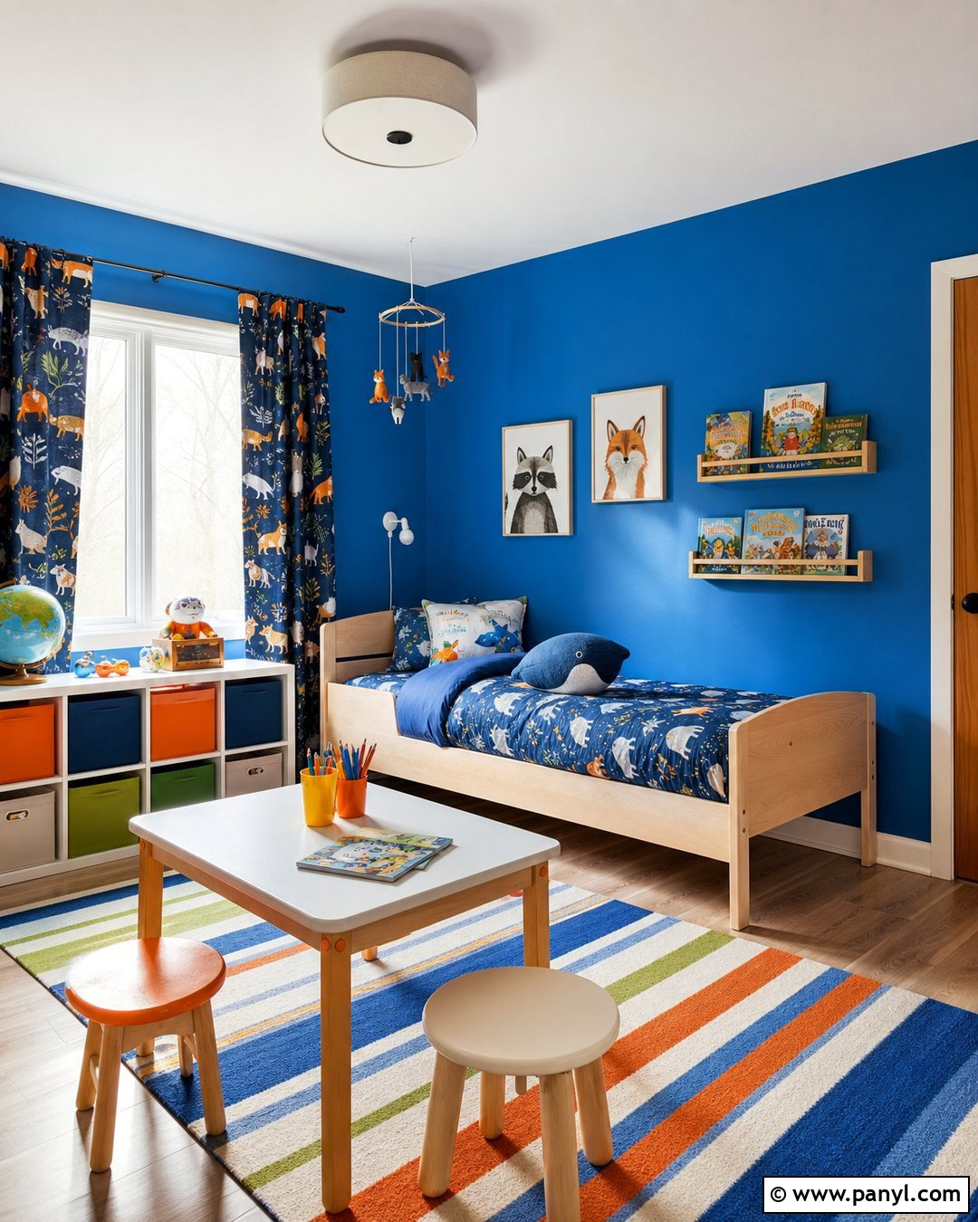 Kids Room With Bright Blue Walls - 35 room with blue walls